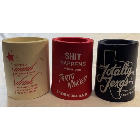 Lot of 3 Vintage Koozies - Red, White and Blue - Picture 1 of 6